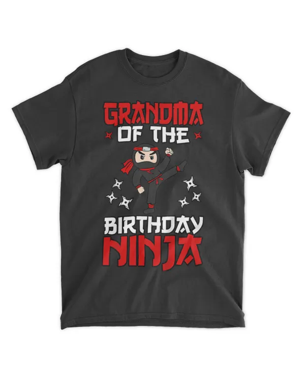 Grandma Of The Birthday Ninja Shinobi Themed B-Day Party T-Shirt - Mothers Day Shirts For Grandma