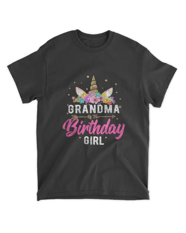 Unicorn Birthday Shirt Grandma Of The Birthday Girl Tee Gift Sweatshirt - Mothers Day Shirts For Grandma