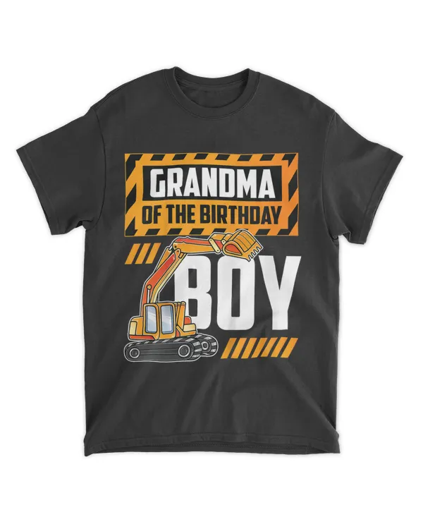 vehicle construction excavator Grandma of the Birthday Boy T-Shirt - Mothers Day Shirts For Grandma