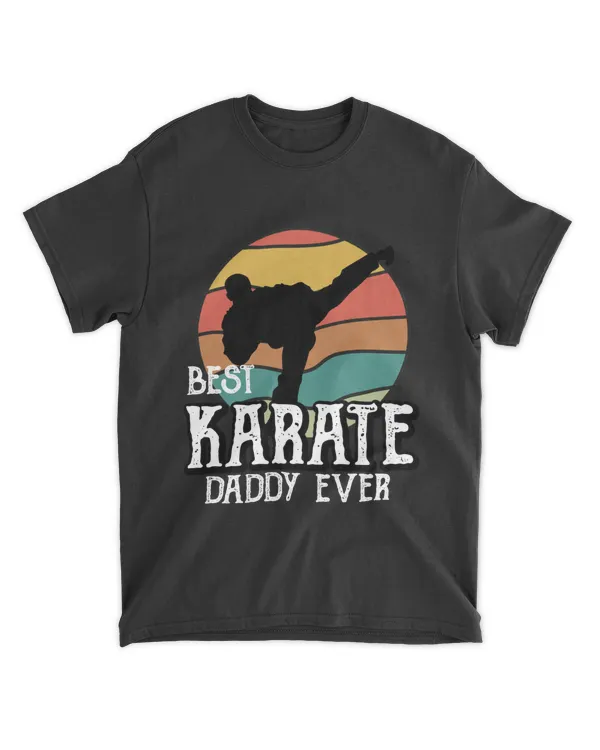 Best Karate daddy ever Retro sunset Master Sergeant t shirt
