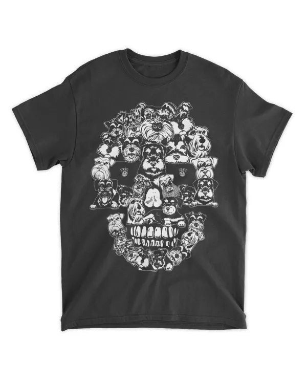 Funny Schnauzer Skull Dog Skeleton Halloween T-Shirt