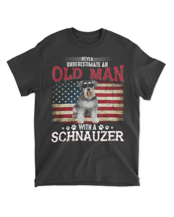 Never Underestimate An Old Man With A Schnauzer Costume Gift Sweatshirt