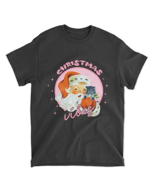 Retro Vintage Pink Santa Claus Christmas Vibes 2