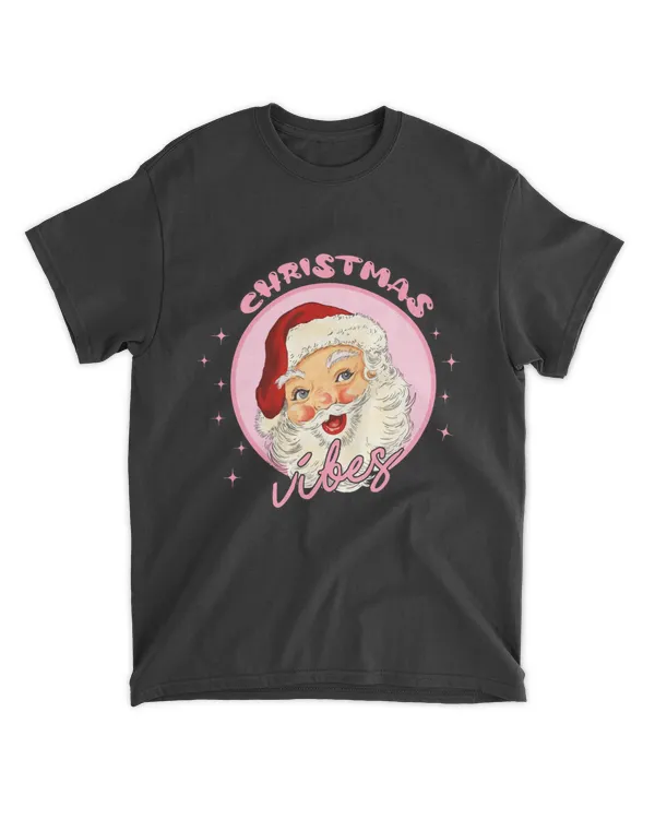 Retro Vintage Pink Santa Claus Christmas Vibes 3