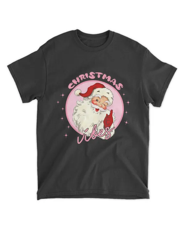 Retro Vintage Pink Santa Claus Christmas Vibes 5