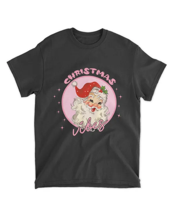 Retro Vintage Pink Santa Claus Christmas Vibes 6