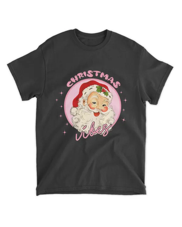 Retro Vintage Pink Santa Claus Christmas Vibes 7