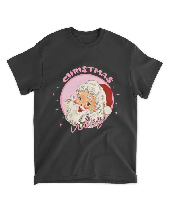 Retro Vintage Pink Santa Claus Christmas Vibes