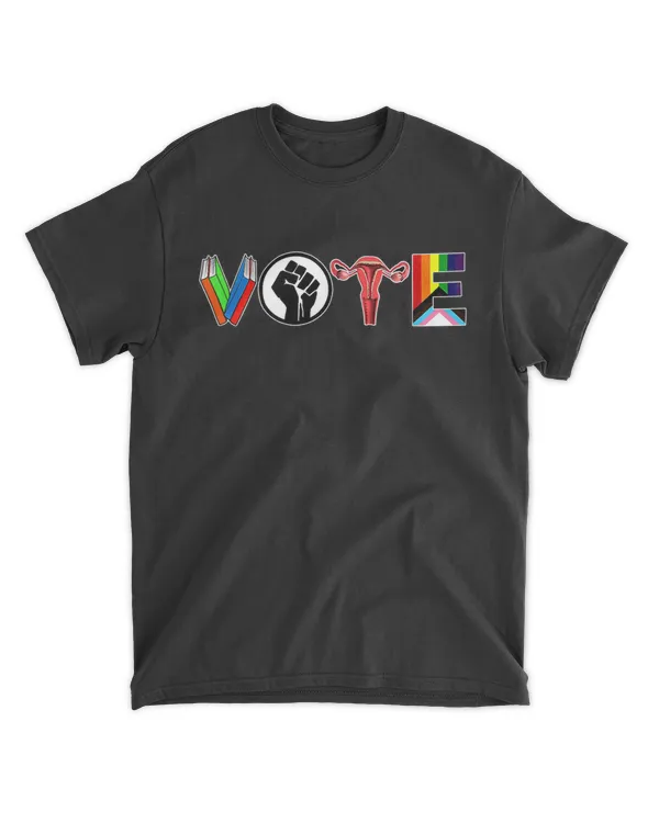 Vote - Books, Fist, Ovaries, LGTBQ Essential T-Shirt Christmas Gifts