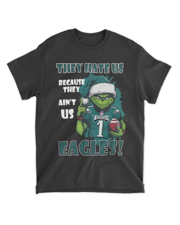 Grinch Eagles Football Christmas T-Shirt Gifts