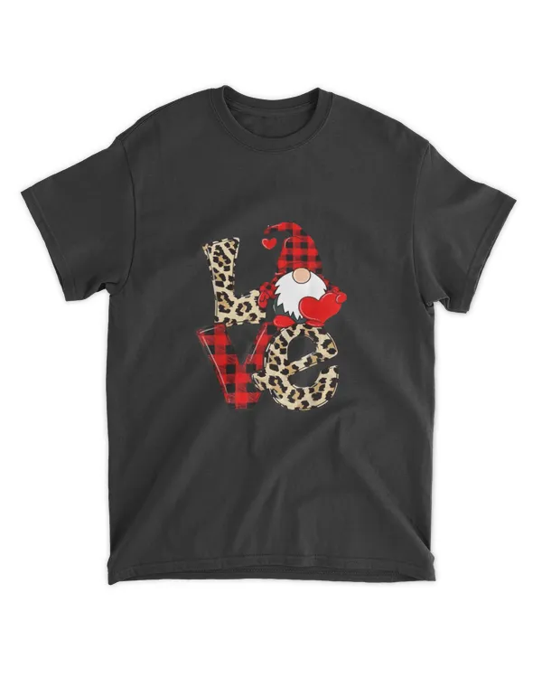 Cute Gnomes Valentines Love Leopard Plaid Couple Matching