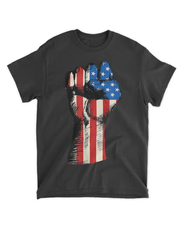 4th of July American US Flag Fist Independence Day Patriotic T-Shirt