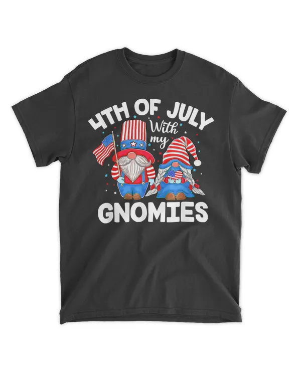 4th of July Gnomes USA Flag Heart Patriotic Independence Day T-Shirt