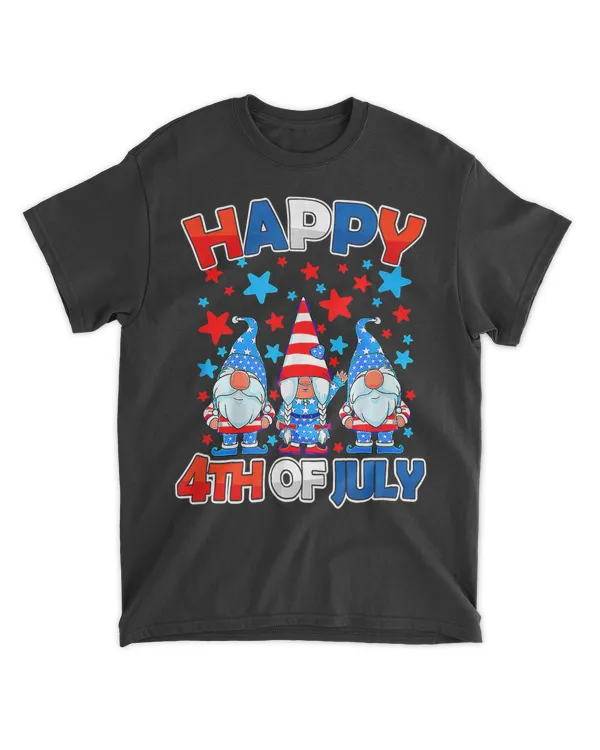 4th Of July Independence Day - US Flag Firework Three Gnomes T-Shirt