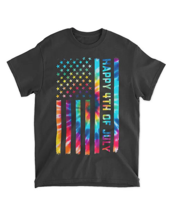 4th Of July Independence Day Tie Dye American Flag Patriotic T-Shirt