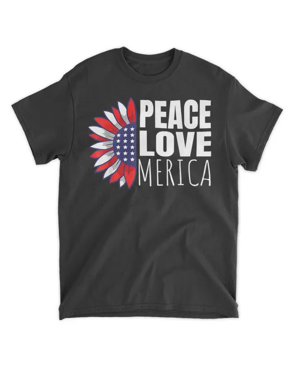 4th of July Independence Day USA American Sunflower T-Shirt