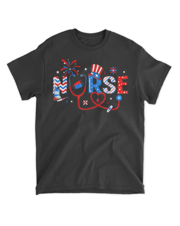 4th Of July Nursing For Women Stethoscope Nurse Graduation T-Shirt