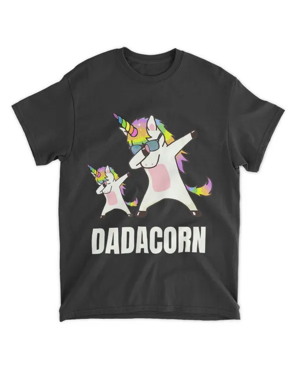 Dadacorn Dabbing Unicorn Dad and Baby Funny Gift for Papa T Shirt