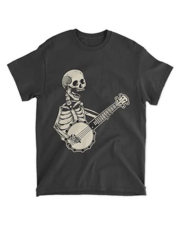 Banjo Player Retro Skull Skeleton Bluegrass Musician