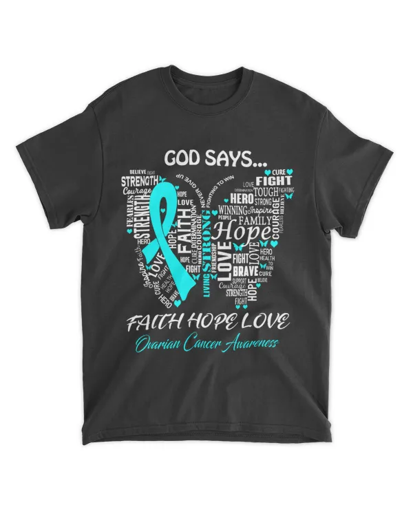 Butterfly Faith Hope Love Ovarian Cancer Awareness Gifts