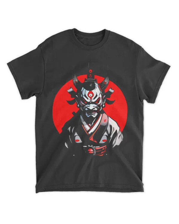 Samurai Oni Mask Anime Red 2White Kanji Aka to Shiro
