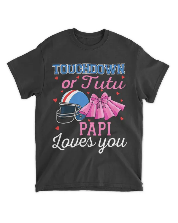Touchdown or Tutu Papi Loves You Football Gender Reveal Baby