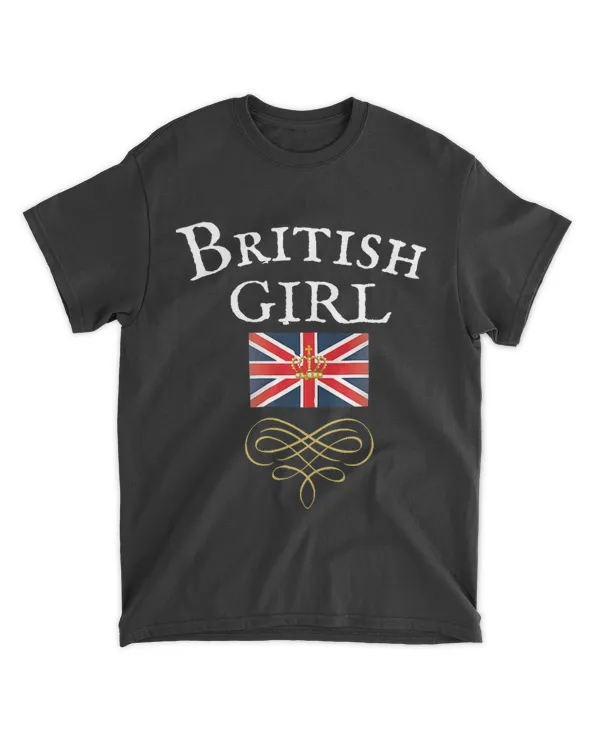 BRITISH GIRL UNION JACK FLAG AND CROWN GB UK UNITED KINGDOM