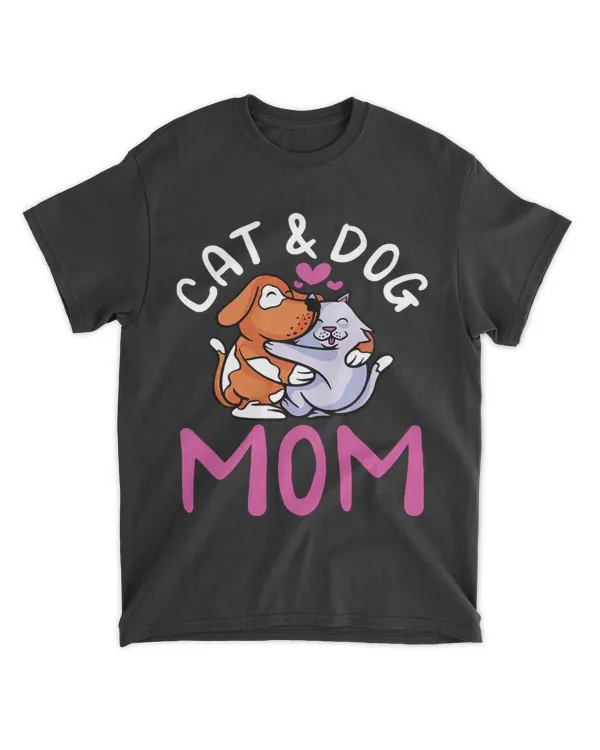 Cat And Dog Mom Girl Cats Dogs Lover Mother Mommy Mama