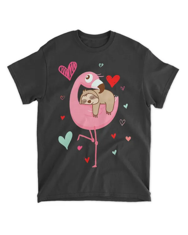 Flamingo Sloth Happy Valentines Day Love Relationship Heart