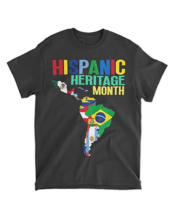 Hispanic Heritage Month Latin Countries Map Flags