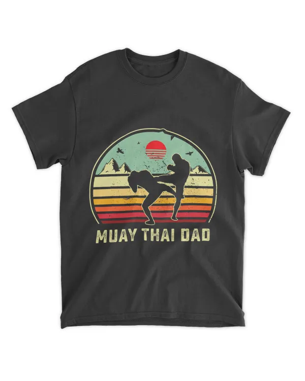 Mens Muay thai kick boxing martial art Retro Aesthetic sunset DAD