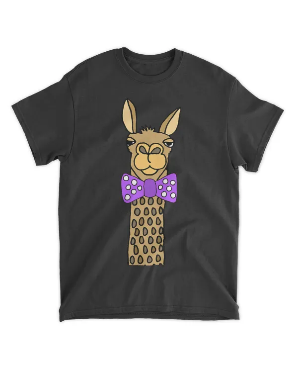 Smileteesanima Funny Llama wearing Purple Bow Tie