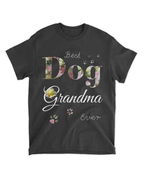 Best Dog Grandma Ever Tee Floral Dog Lover Mothers Day Gift