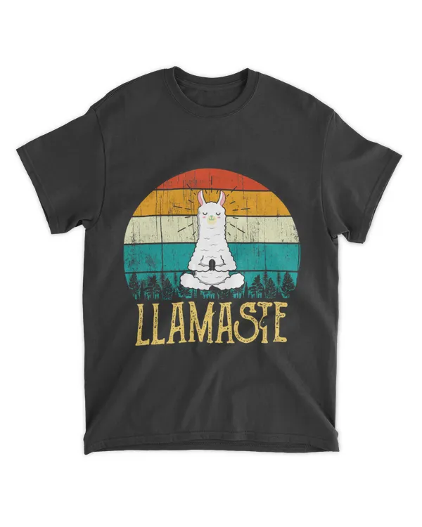 Vintage Funny Llama Do Yoga Lovers 2Retro Llamaste Namaste