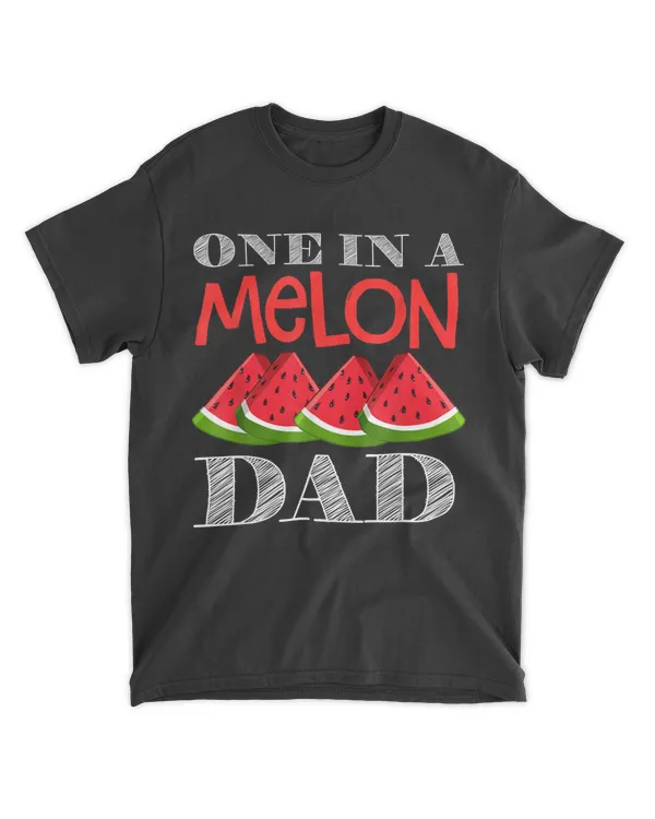 Mens One in a Melon Dad Mom Watermelon Matching Shirt Family