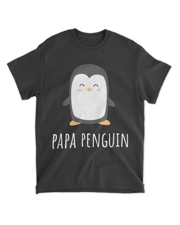Mens Penguin Papa T Shirt   Funny Cute Dad Gift T Shirt