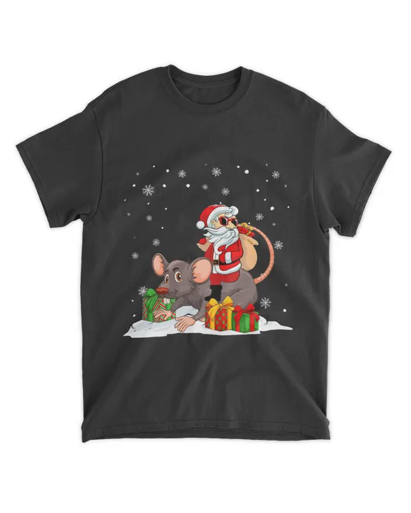 Christmas Santa Claus Riding Mice Xmas Holiday