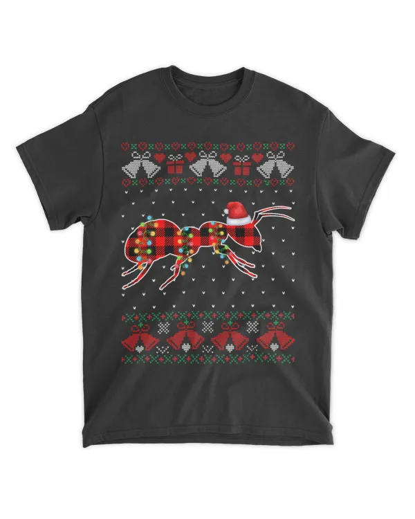 Funny Ugly Christmas Ant Animals Buffalo Red Plaid