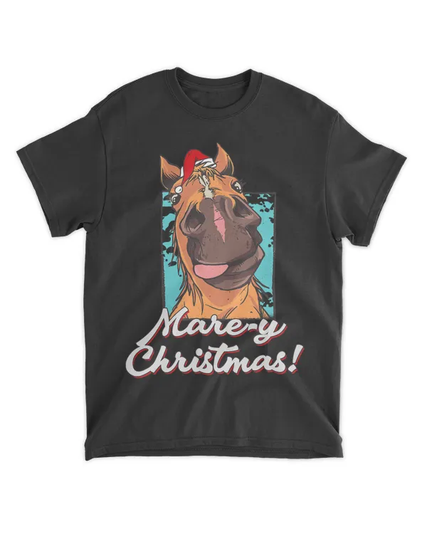 Funny Horse Lover Equestrian Merry Christmas Humorous Pun