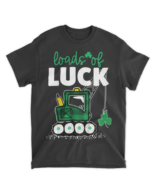 Kids Loads Of Luck Crane Truck St Patricks Day Buffalo Plaid 22