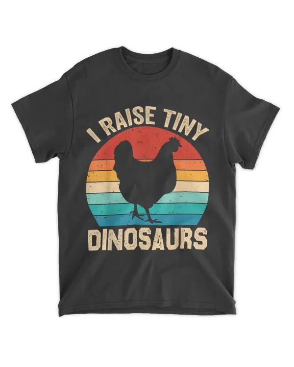 Funny Vintage I Raise Tiny Dinosaurs Chicken Silhouette