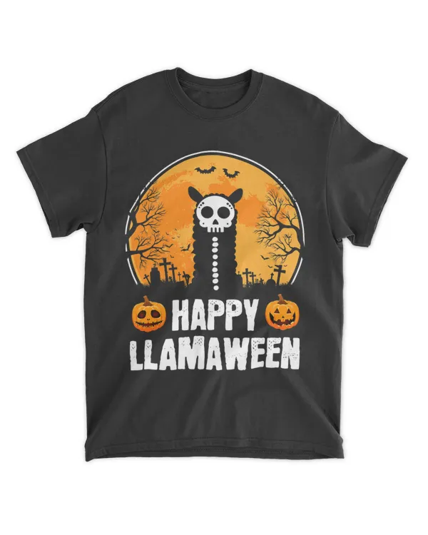 Happy Llamaween Funny Halloween Llama Skull Skeleton