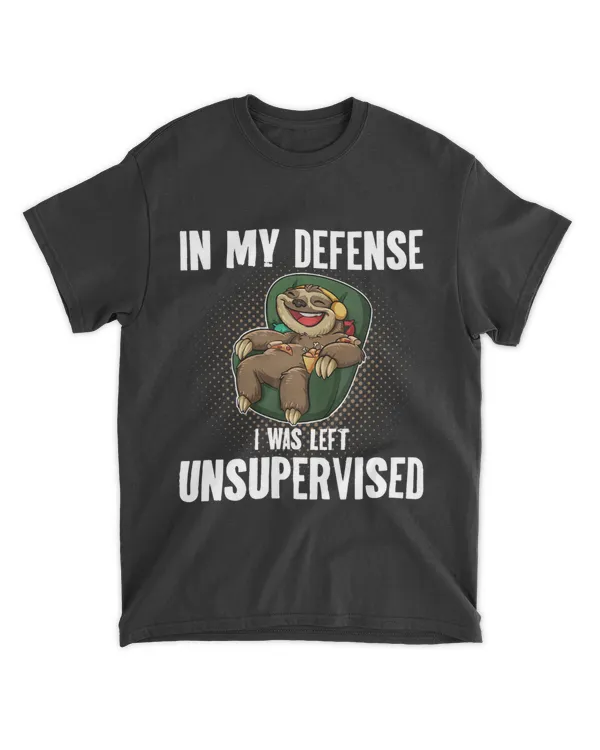In My Defense I Was Left Unsupervised I Sloth Funny Pizza