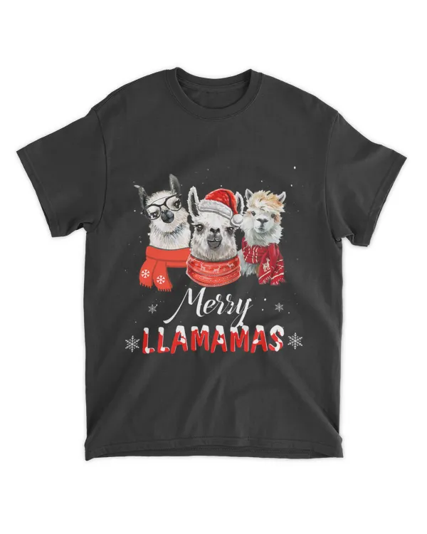Merry Llamamas Santa Hat Christmas Funny Llama Pj Holiday
