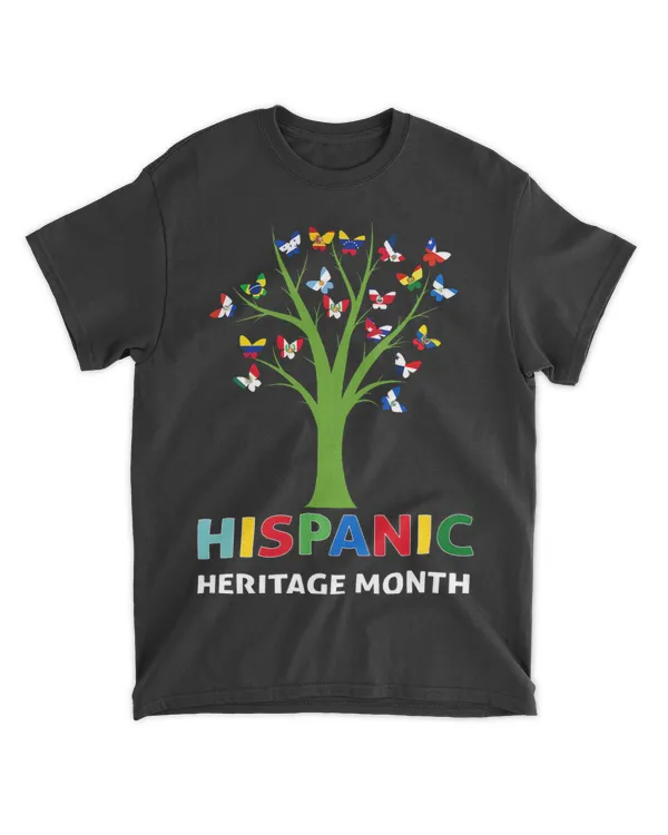 National Hispanic Heritage Month Butterfly Tree Roots Latino T-Shirt