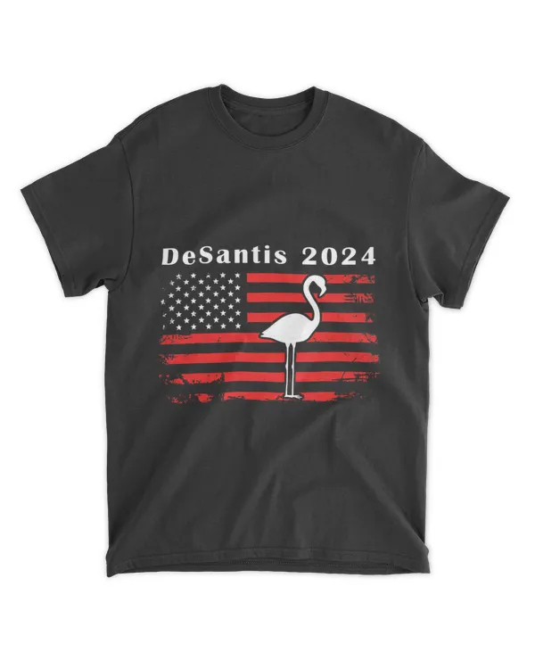 RON DESANTIS 2024 Tee DeSantis 2024 Flamingo USA Red Flag