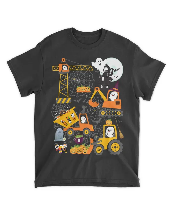 Halloween Crane Truck Pumpkin Kid Construction Vehicle Funny