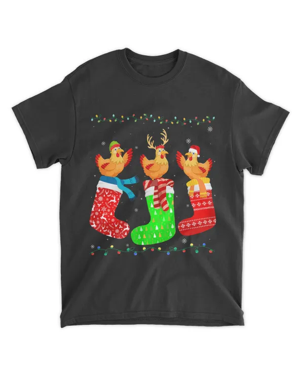 Chicken in Xmas Socks Funny Holiday Ugly Sweater Christmas