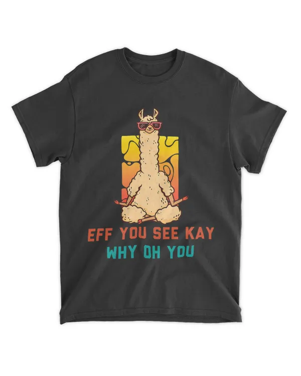 Eff You See Kay Funny Llama Retro Vintage Yoga Lover