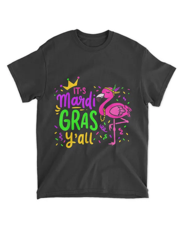 Flamingo Mardi Gras Shirt New Orleans Carnival Party Outfit